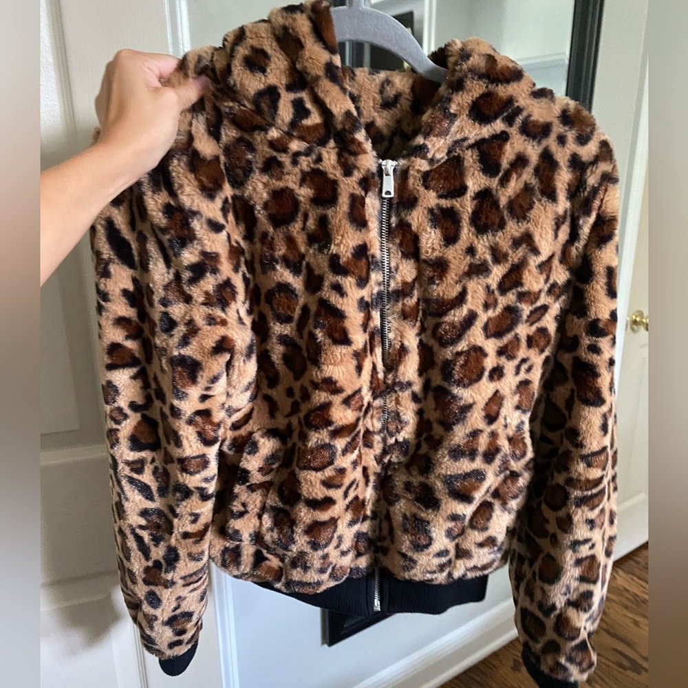 leopard fuzzy jacket